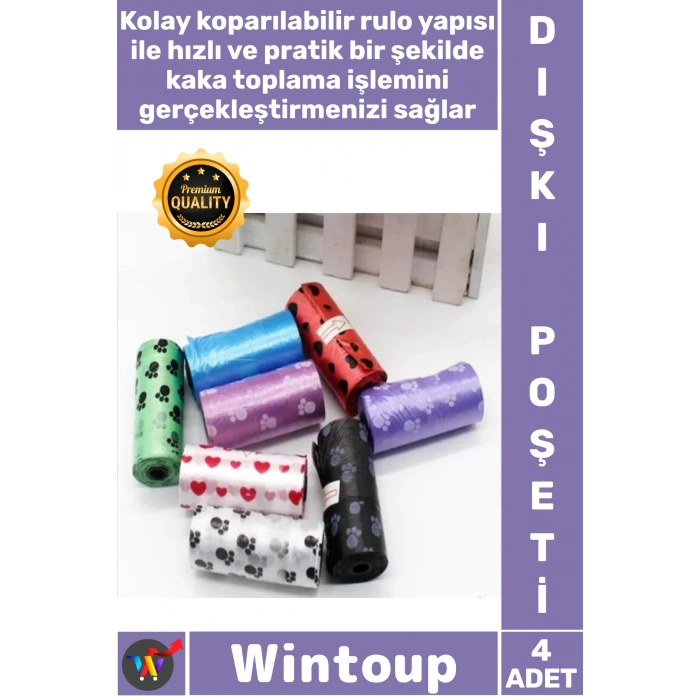 #Poşet Portatif Dayanıklı Hijyenik Sızdırmaz Ekonomik Dörtlü Pratik Tasarım Harika Köpek Kaka Poşeti