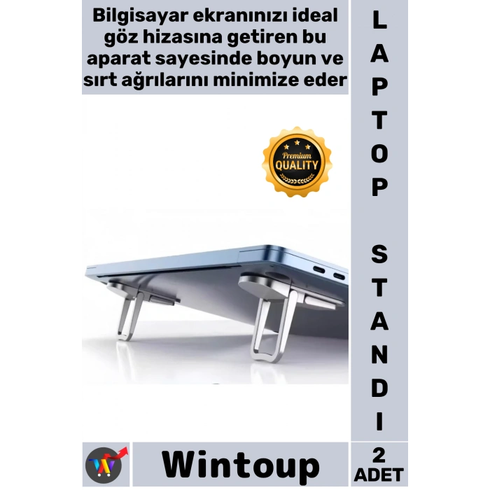 #LaptopStandı Ergonomik Taşınabilir Katlanır Tutucu Laptop Standı 2 Kademeli Yükseltme Ayarlı 2 Adet
