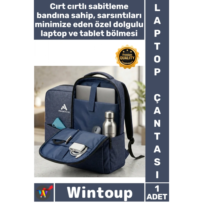 #LaptopÇantası Şık Ergonomik Kaliteli Laptop Sırt Çantası Lacivert İç Bölmeli Bilgisayar Korumalı