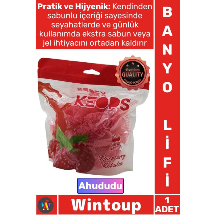 #Lif Konforlu Masaj Etkili Pratik Köpüklü Yumuşak File Ergonomik Ahududu Kokulu Sabunlu Banyo Lifi