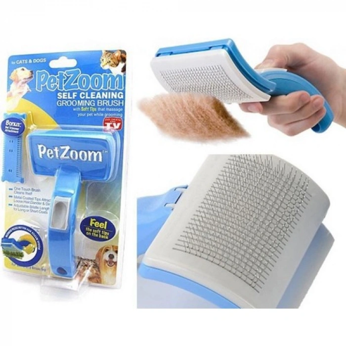 Lüks Basmalı Kedi Köpek Tarağı – Tüy Toplama ve Temizleme, Ergonomik, Kolay Kullanım