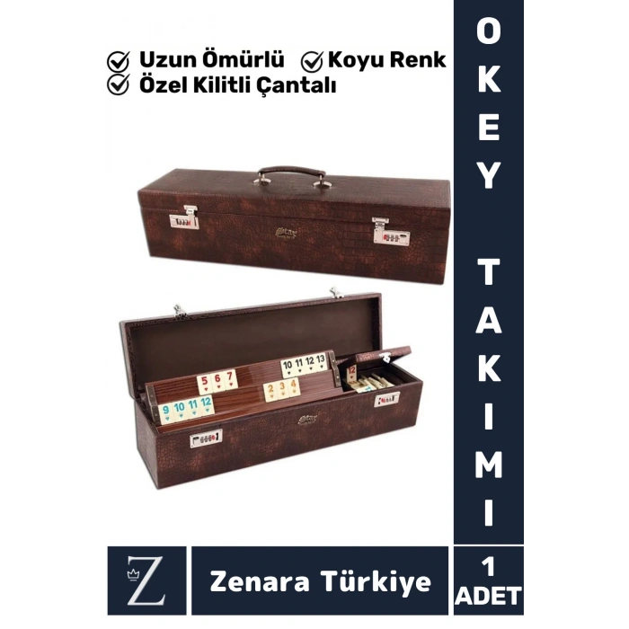 Luxery Aile Ev Arkadaş Kahve Cafe Oyun Dayanıklı Silinebilir ÖZEL KİLİTLİ ÇANTALI 101 OKEY TAKIMI