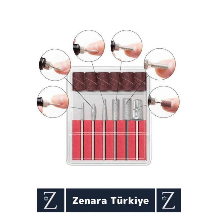 Manikür Pedikür El Ayak Protez Tırnak Şekillendirme Parlatma Bakım Elektrikli Manikür Seti 6 Parça