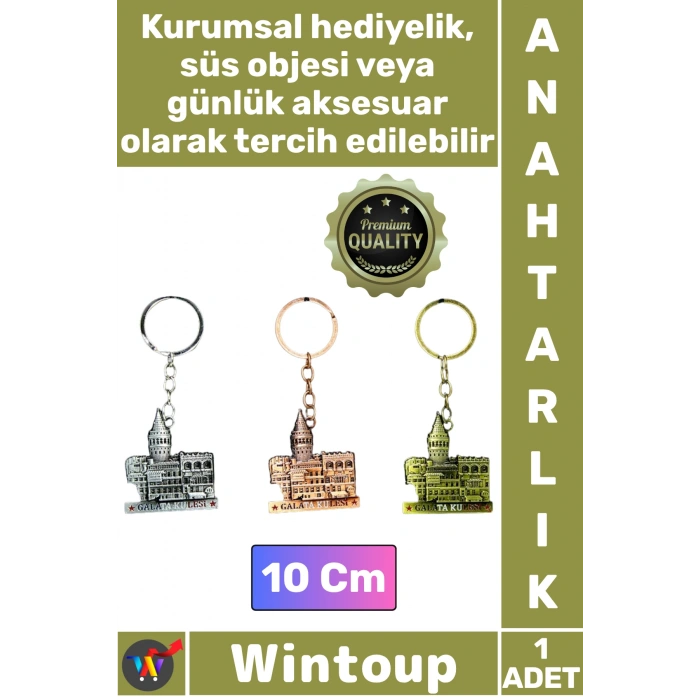#Anahtarlık İstanbul Simge Hediyelik Eşya 10 Cm Estetik Aksesuar Şık Metal Galata Kulesi Anahtarlık