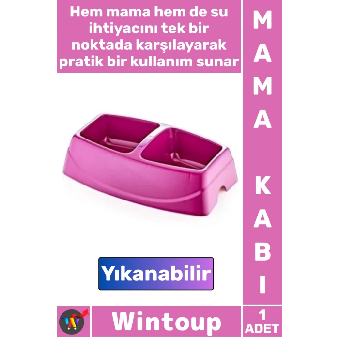 #MamaKabı Uzun Ömürlü Plastik Kedi Köpek Su Kabı Dayanıklı Ergonomik Şık İkili Küçük Mama Kabı