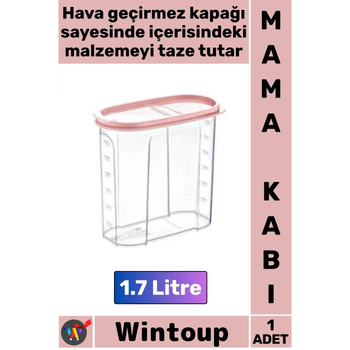 #MamaKabı Hava Geçirmez Kapaklı Taze Tutan Plastik Mutfak Saklama Kabı Mama Kabı 1.7 Litre
