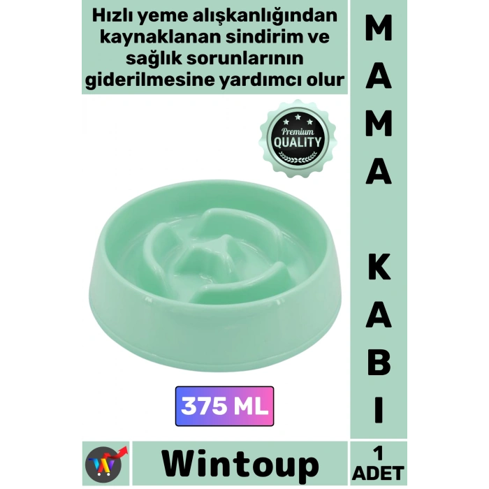 #MamaKabı Hızlı Yeme Önleyici Kedi Köpek Sağlık Dostu Kaliteli Plastik Yavaş Mama Yeme Kabı 375 Ml