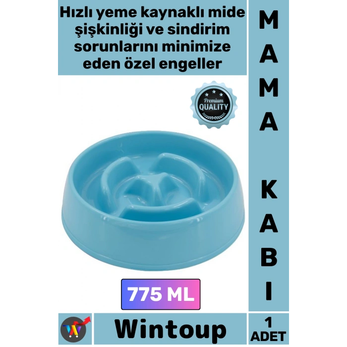 #MamaKabı Kedi Köpek Anti Gulping Sindirim Destekleyici Dayanıklı Şık Yavaş Mama Yeme Kabı 775 ML