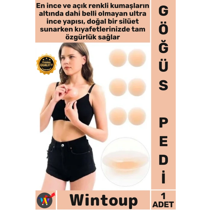 #GöğüsPedi Görünmez Mat Yapışkan Yıkanabilir Su Geçirmez İnce Cilt Dostu Göğüs Ucu Kapatıcı Silikon