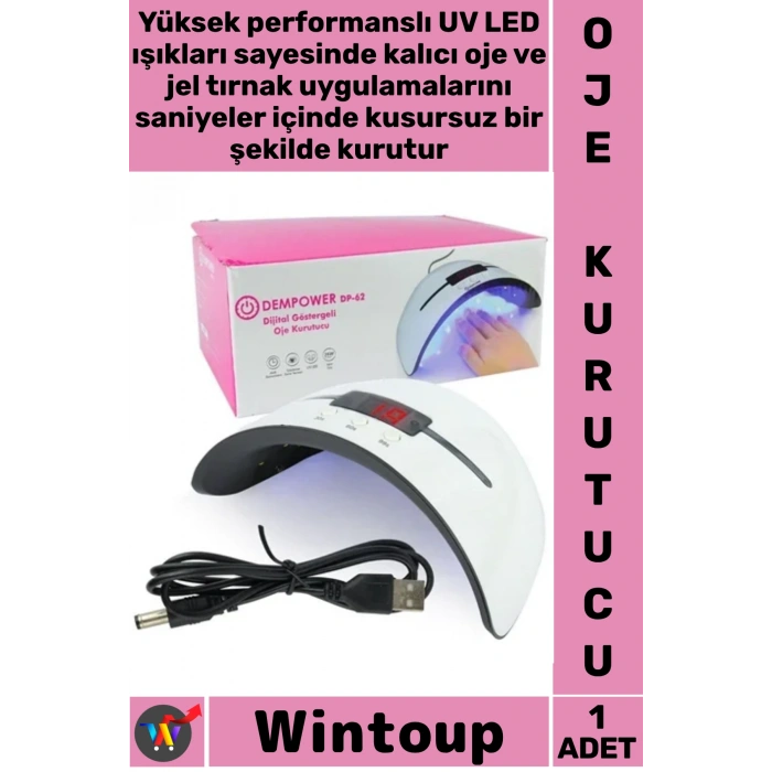 #OjeKurutucu Profesyonel UV LED Lamba Jel Protez Tırnak Hızlı Sensör Dijital Göstergeli Oje Kurutucu