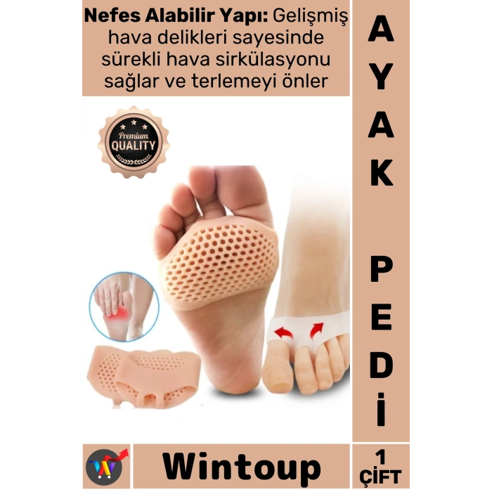 #AyakPedi Hava Delikli Kaymaz Nefes Alan Ortopedik Konforlu Yüksek Topuk Orta Parmak Metatarsal Pad