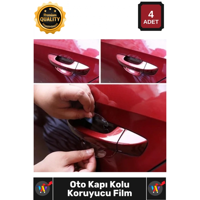 #OtoFilm Araç Araba Dış Aksesuar Çizilmez Boya Koruma Şeffaf Kaplama Seti 4lü Oto Kapı Kolu Koruyucu