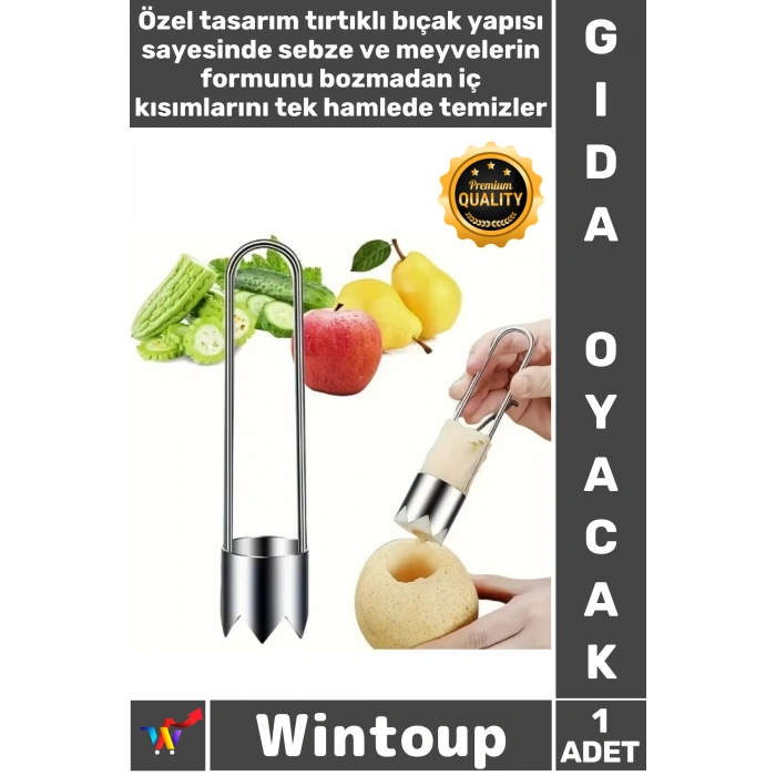 #Oyacak Ergonomik Tırtıklı Bıçak Pratik Mutfak Aparatı Çıkarıcı Paslanmaz Çelik Sebze Meyve Oyacağı