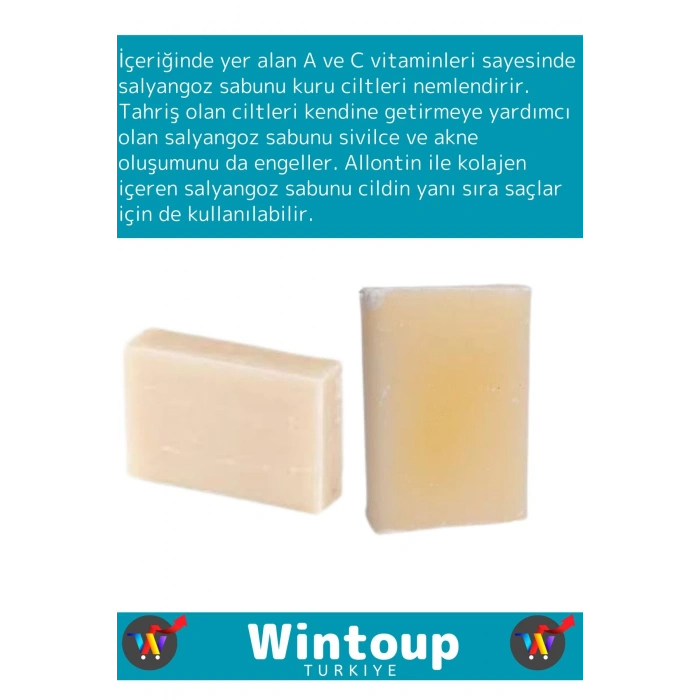 Özel Doğal Üretim %100 Organik Bitkisel Güzel Kokulu Salyangoz Sabunu Tüm Vücut Cilt Sabunu 2li