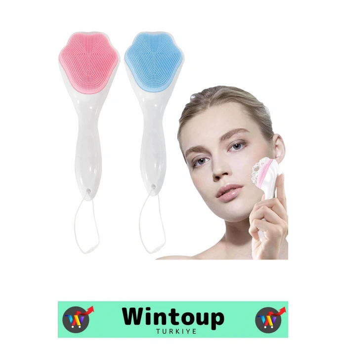 Özel Ergonomik Saplı Masaj Etkili Sevimli Tasarım Cilt Bakım Yüz Makyaj Temizleme Peeling Fırçası