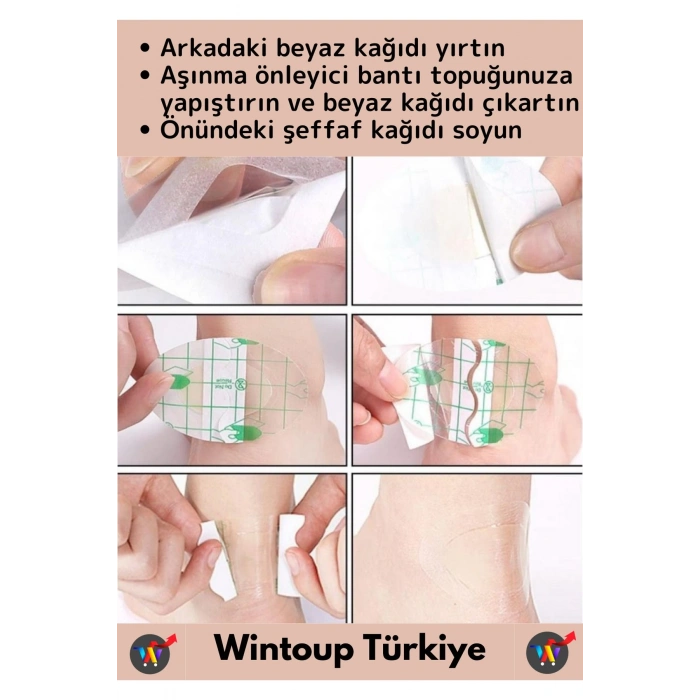 Özel Görünmez Ultra İnce Nefes Alabilir Su Geçirmez Ayakkabı Topuk Parmak Vurma Önleyici Bant 30lu