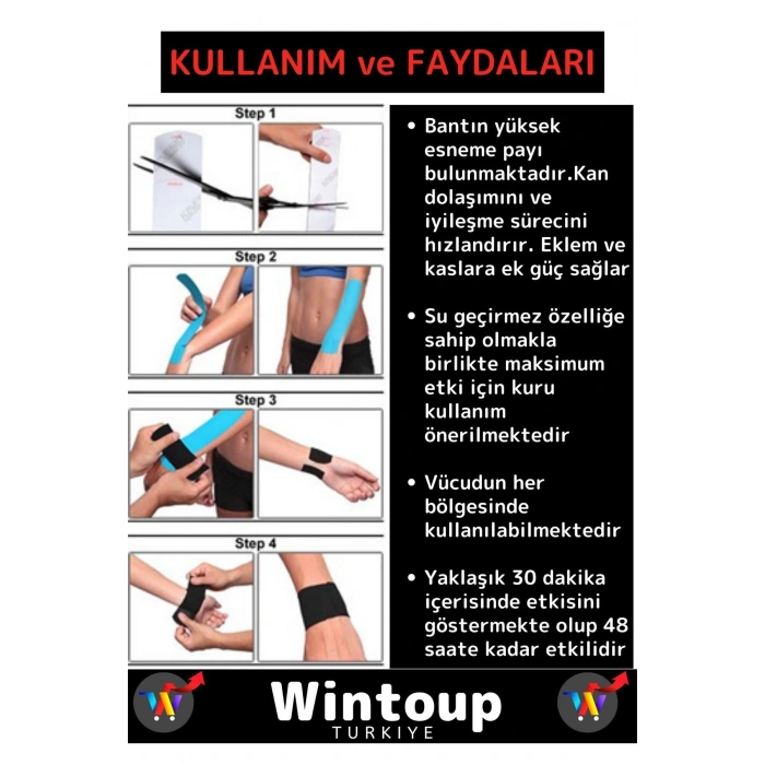 Özel Hızlı Etkili Büyük Boy Kas Eklem Bel Bacak Kol Boyun Sırt Omuz Karın Kalça Ağrı Bandı Siyah