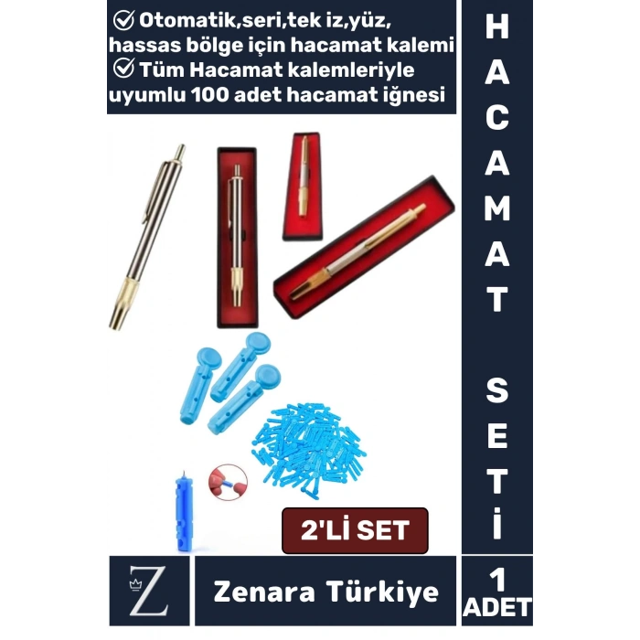 Özel Kutulu Yeni Nesil Yüz Hassas Bölge Rahat Seri Tek İz HACAMAT KALEMİ+100 Adet İğne Hediyeli