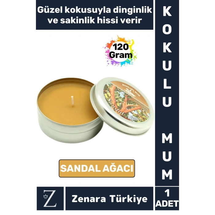 Özel Metal Kutu Arınma Huzur Meditasyon Yoga Esans Sakinlik Veren Dekoratif Oda Kokusu Mum 120 Gram