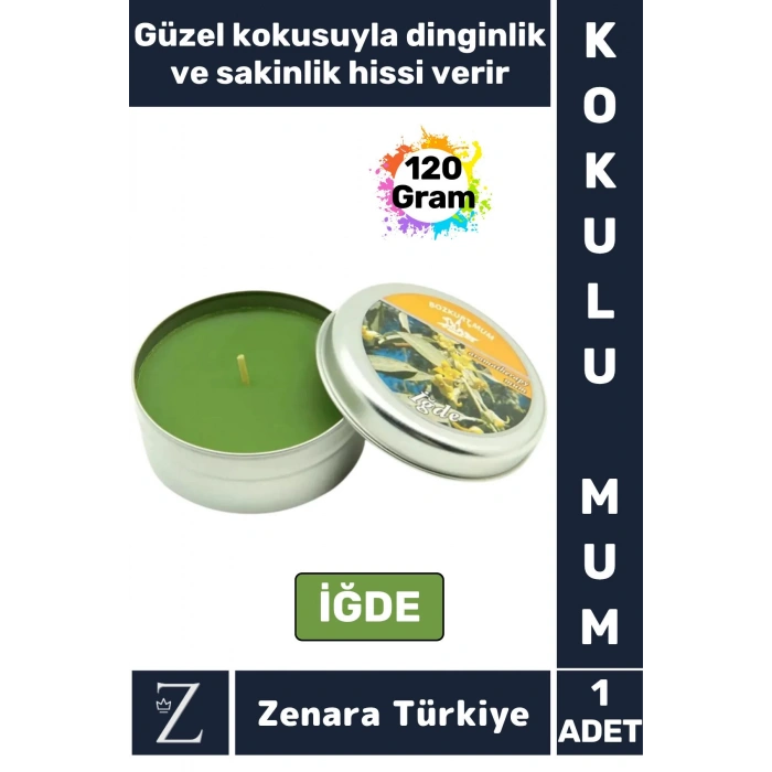 Özel Metal Kutu Arınma Huzur Meditasyon Yoga Esans Sakinlik Veren Dekoratif Oda Kokusu Mum 120 Gram