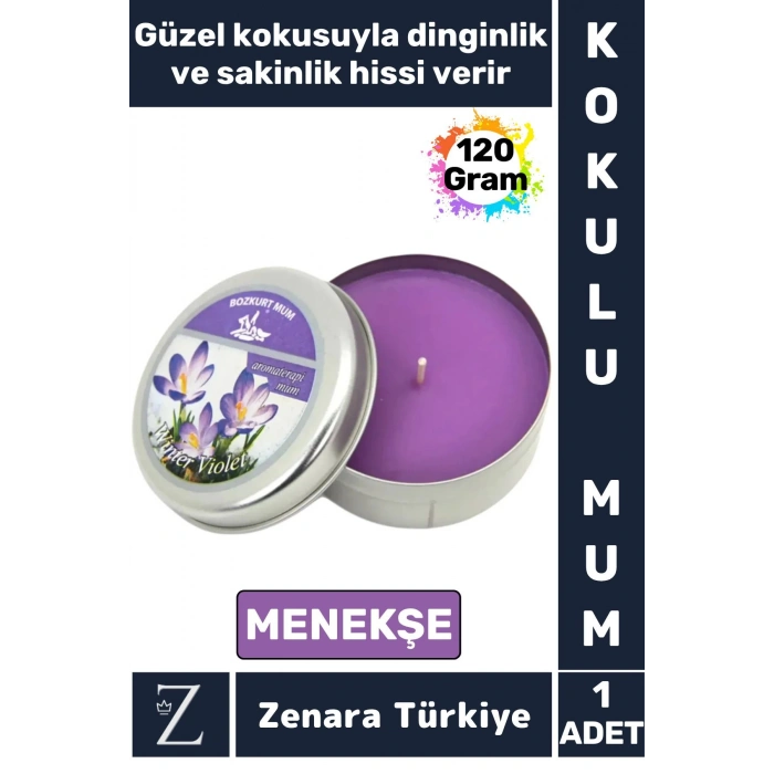 Özel Metal Kutu Arınma Huzur Meditasyon Yoga Esans Sakinlik Veren Dekoratif Oda Kokusu Mum 120 Gram