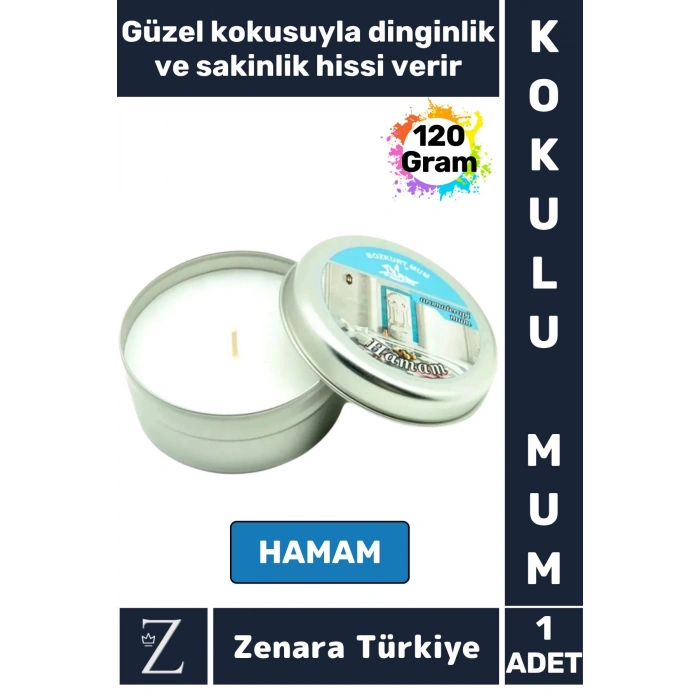 Özel Metal Kutu Arınma Huzur Meditasyon Yoga Esans Sakinlik Veren Dekoratif Oda Kokusu Mum 120 Gram