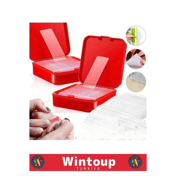 Özel Model Süper Güçlü Suya&Toza Dayanıklı İz Bırakmaz Nano Jell Çift Taraflı Bant 60 Adet