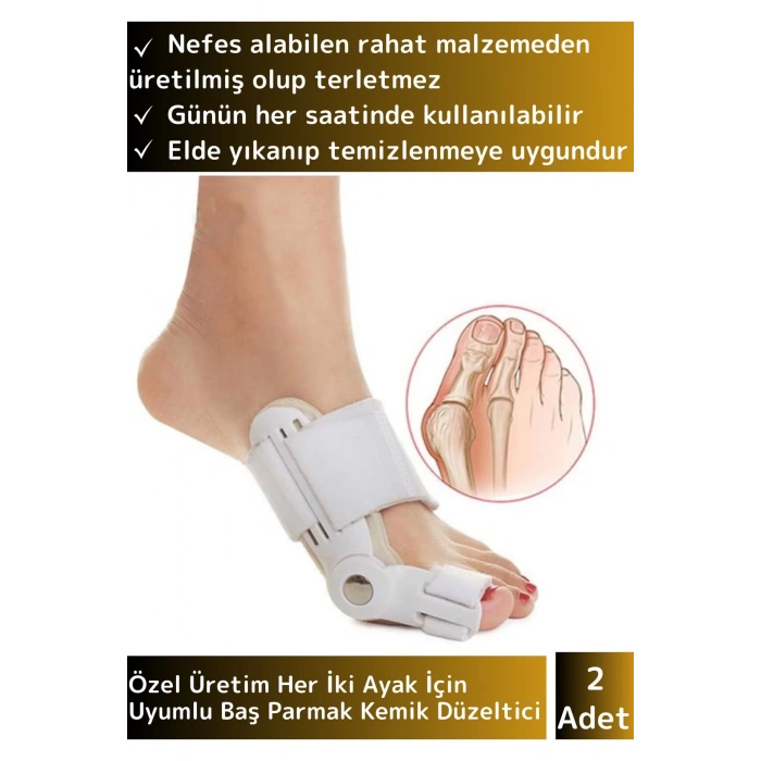 Özel Model Yıkanabilir Standart Size Sağ Sol Her İki Ayak Uyumlu Baş Parmak Kemik Düzeltici 2 Adet