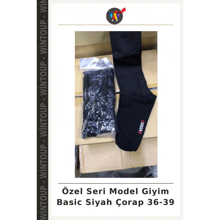Özel Seri Model Giyim Basic Siyah Çorap 36-39