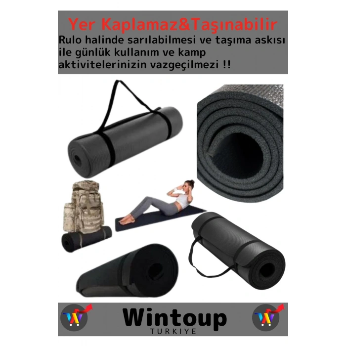 Özel Seri Su Geçirmez Taşıma Askılı Çift Taraflı Kamp Zemin Çadır Uyku Matı Yoga Yer Minderi 10 Mm