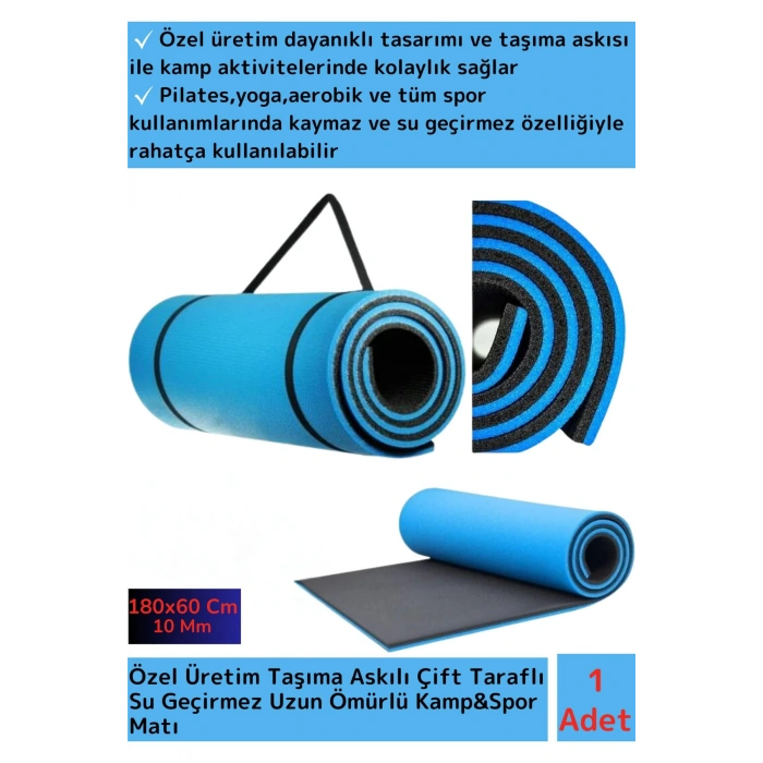 Özel Seri Su Geçirmez Taşıma Askılı Çift Taraflı Kamp Zemin Çadır Uyku Matı Yoga Yer Minderi 10 Mm