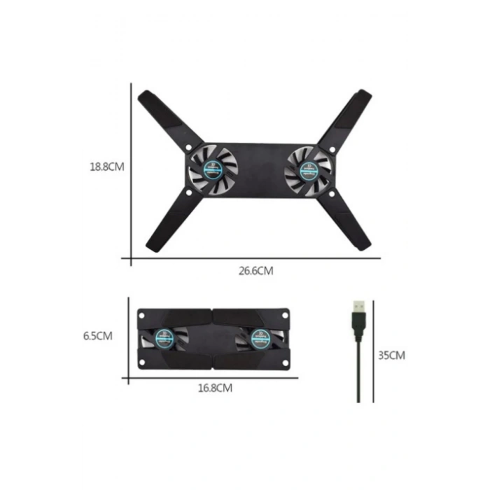 Özel Seri Taşınabilir Katlanabilir Çift Fanlı Laptop Soğutucu Tüm Cihazlarla Uyumlu