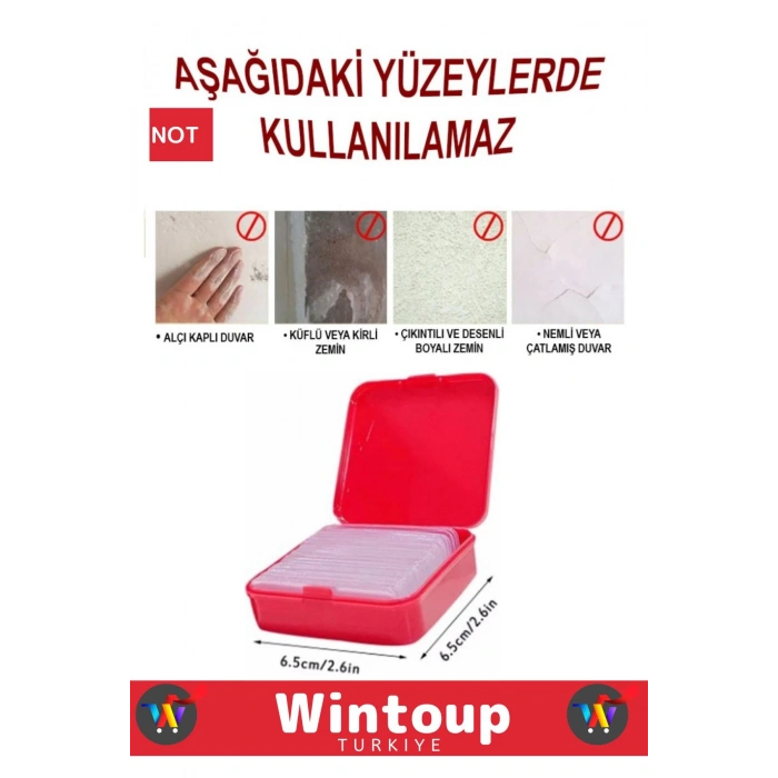 Özel Süper Güçlü Suya&Toza Dayanıklı İz Bırakmaz Temizlenebilir Nano Jel Çift Taraflı Bant 60 Adet
