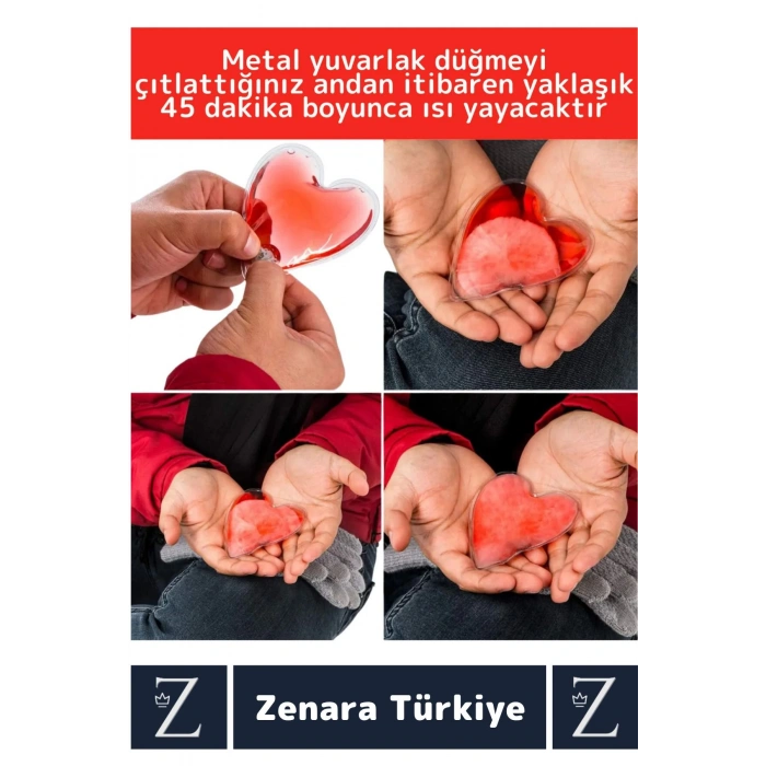 Özel Tasarım El Isıtıcısı Kamp Outdoor Gündelik Sevgiliye Hediye Çok Şık Sihirli Jel KALP Cep Sobası