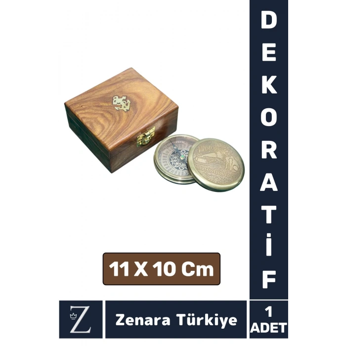 Özel Tasarım Erkek Arkadaş Sevgili Özel Gün Koleksiyon Hediye Ev Denizci PİRİNÇ Ahşap Kutulu PUSULA