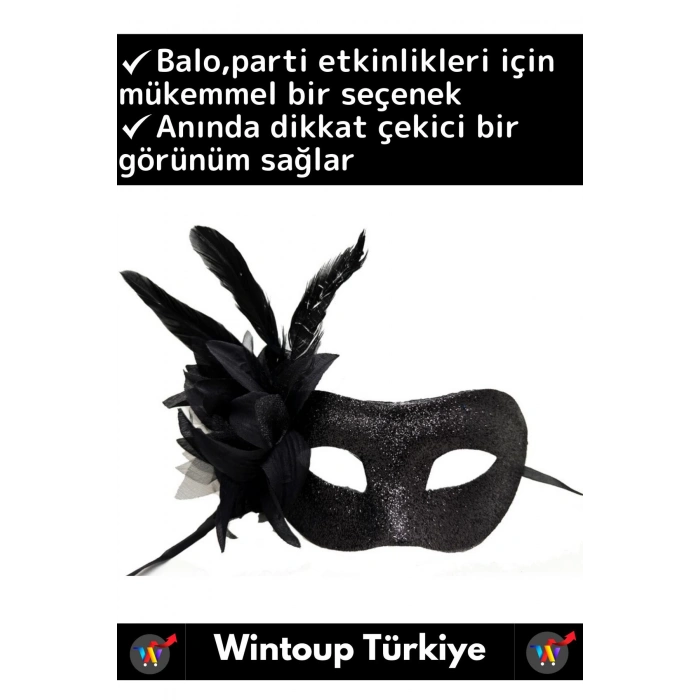 Özel Tasarım Kaliteli Balo Parti Kostüm Davet Yılbaşı Cosplay Fantezi Güllü Taşlı Pullu Detay Maske