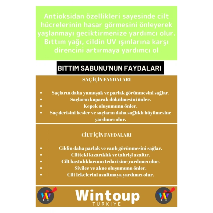 Özel Üretim %100 Bitkisel Saç Cilt Vücut Kullanım Saç Dökülmesi Karşıtı Bıttım Sabunu 1 Adet