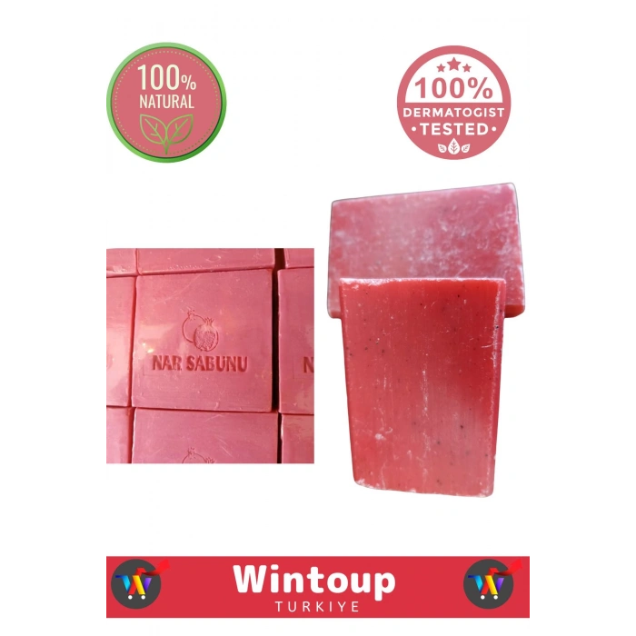 Özel Üretim %100 Doğal Bitkisel Güzel Kokulu Cilt Güzelleştirici Nar Sabunu Tüm Ciltler İçin 3 Adet