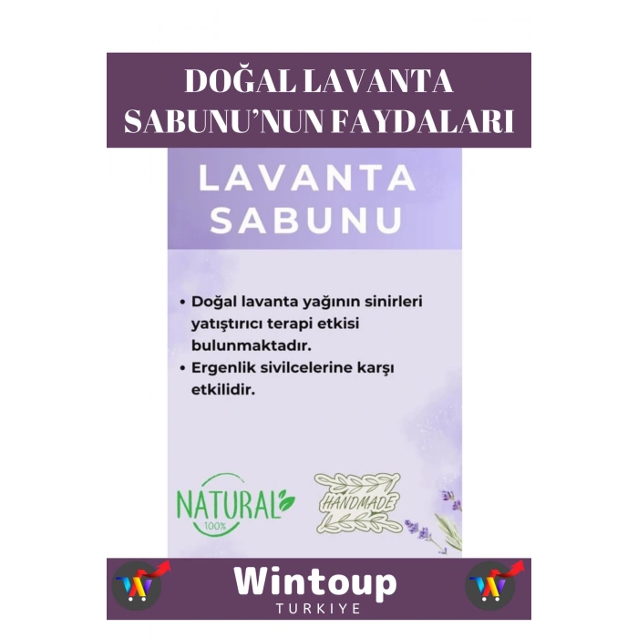 Özel Üretim %100 Doğal Cilt&Saç Onarıcı Tüm Ciltler İçin Uygun Güzel Kokulu Lavanta Sabunu 5 Adet