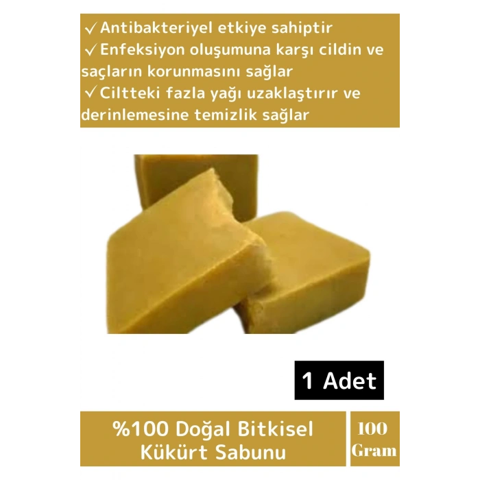Özel Üretim %100 Doğal Cilt Temizliği Tüm Vücut İçin Uygun Kükürt Sabunu 1 Adet