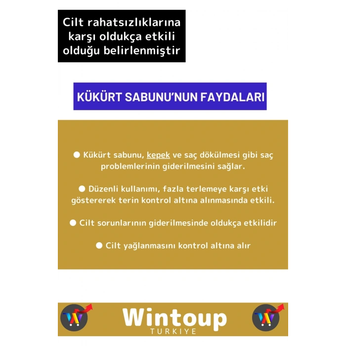 Özel Üretim %100 Doğal Cilt Temizliği Tüm Vücut İçin Uygun Kükürt Sabunu 3 Adet