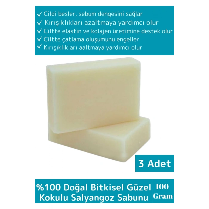 Özel Üretim %100 Doğal Organik Güzel Kokulu Salyangoz Sabunu El Yüz Saç Vücut Cilt Sabunu 3 Adet