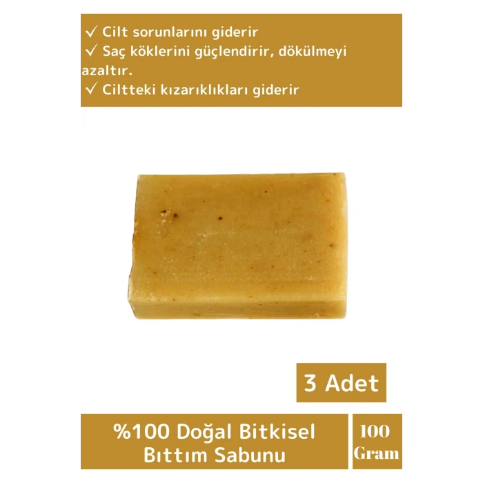 Özel Üretim %100 Doğal Saç Dökülmesine Karşı Etkili Tüm Vücut İçin Uygun Bıttım Sabunu 3 Adet