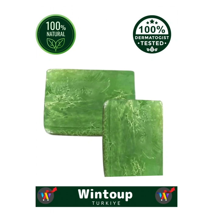 Özel Üretim %100 Doğal Tüm Vücut Kullanım Bitkisel Aloe Vera Sabunu 3 Adet