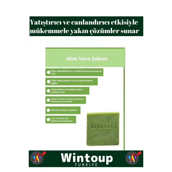 Özel Üretim %100 Doğal Tüm Vücut Kullanım Bitkisel Aloe Vera Sabunu 5 Adet