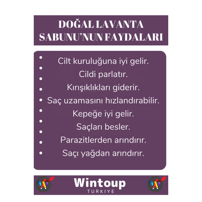 Özel Üretim %100 Organik Cilt&Saç Onarıcı Tüm Ciltler İçin Uygun Güzel Kokulu Lavanta Sabunu 1 Adet