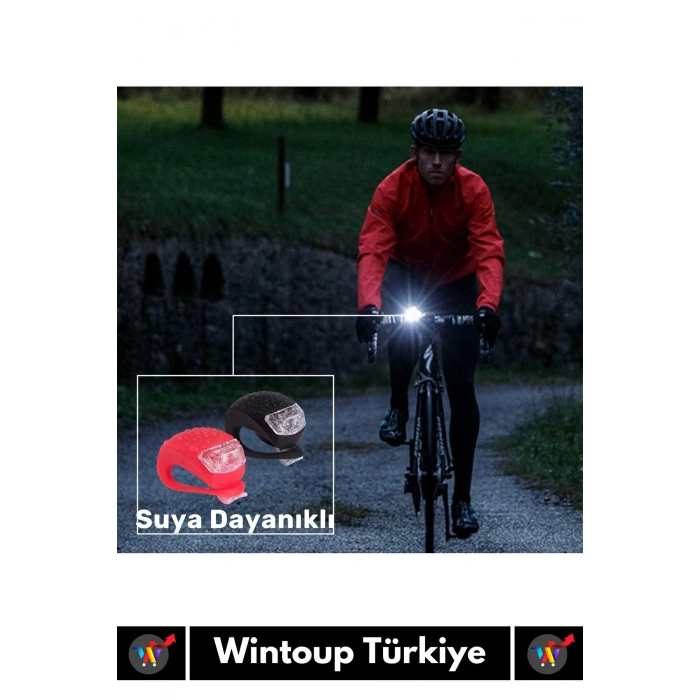 Özel Üretim 3 Yanma Kademeli Suya Dayanıklı Çok Fonksiyonlu Bisiklet Gidonu Feneri 2 Adet