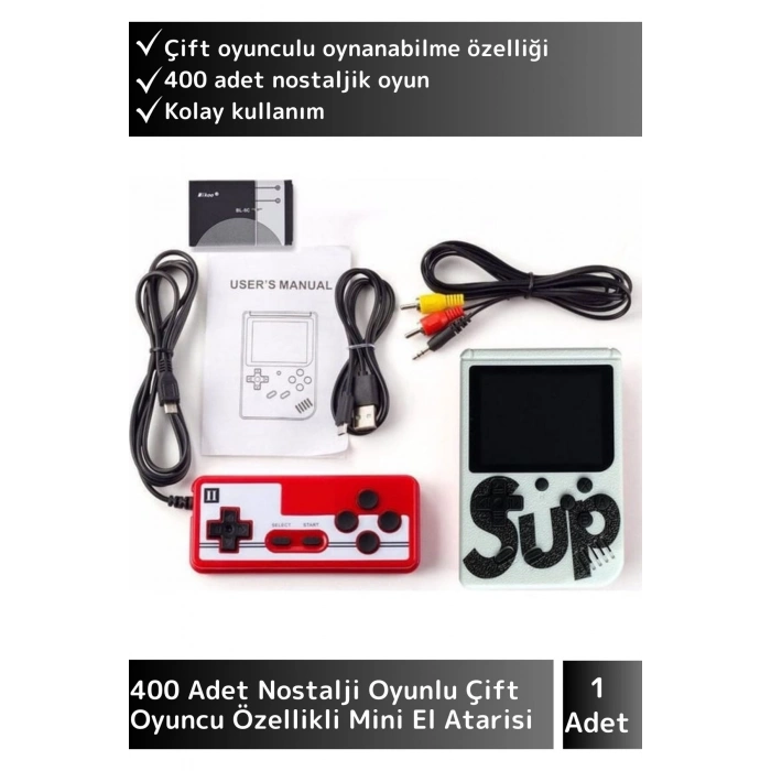 Özel Üretim 400 Nostalji Oyunlu Çift Kişilik Super Mario& Street Fighter& Double Dragon