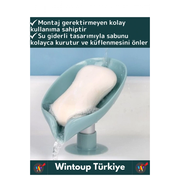 Özel Üretim Banyo Mutfak Lavabo Su Giderli Küflenme Kuruma Koku Önleyici Vantuzlu Sabunluk 4 Adet