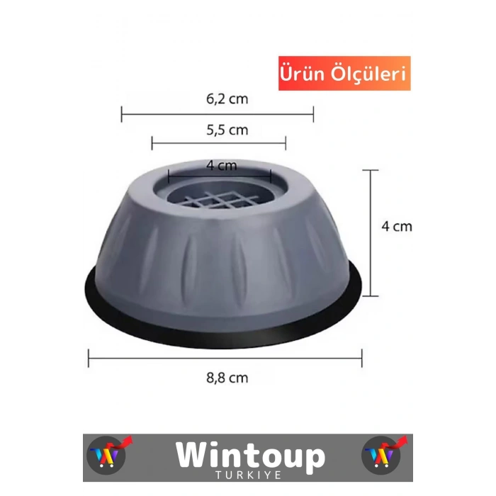 Özel Üretim Çamaşır Makinesi Titreşim Önleyici Mobilya Beyaz Eşya Kaydırmaz Ayak 8li Set
